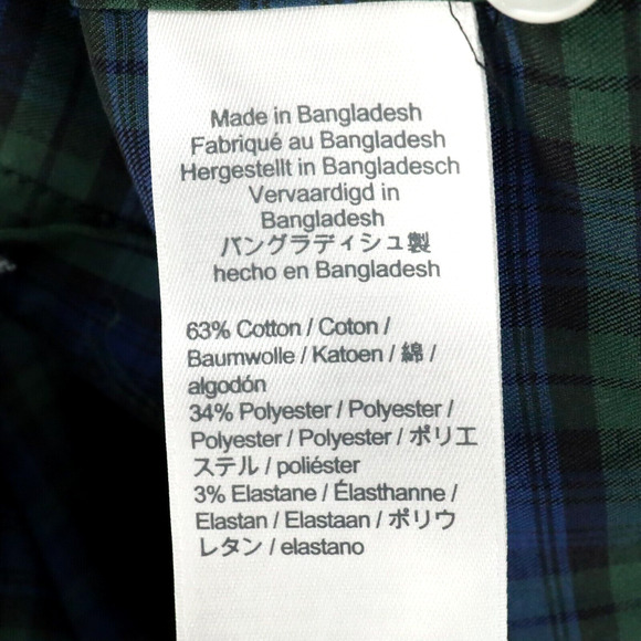 J Crew Shirt Mens Medium Green Blue Plaid Performance Stretch Casual - Picture 8 of 15